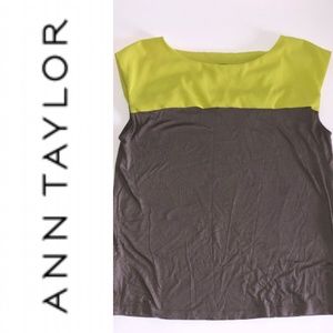 Ann Taylor Blouse Green and Gray Size Medium